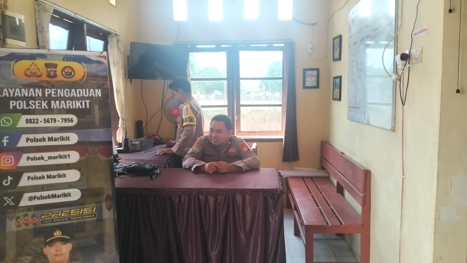Personil Polsek Marikit Stand By di Mako Penjagaan.