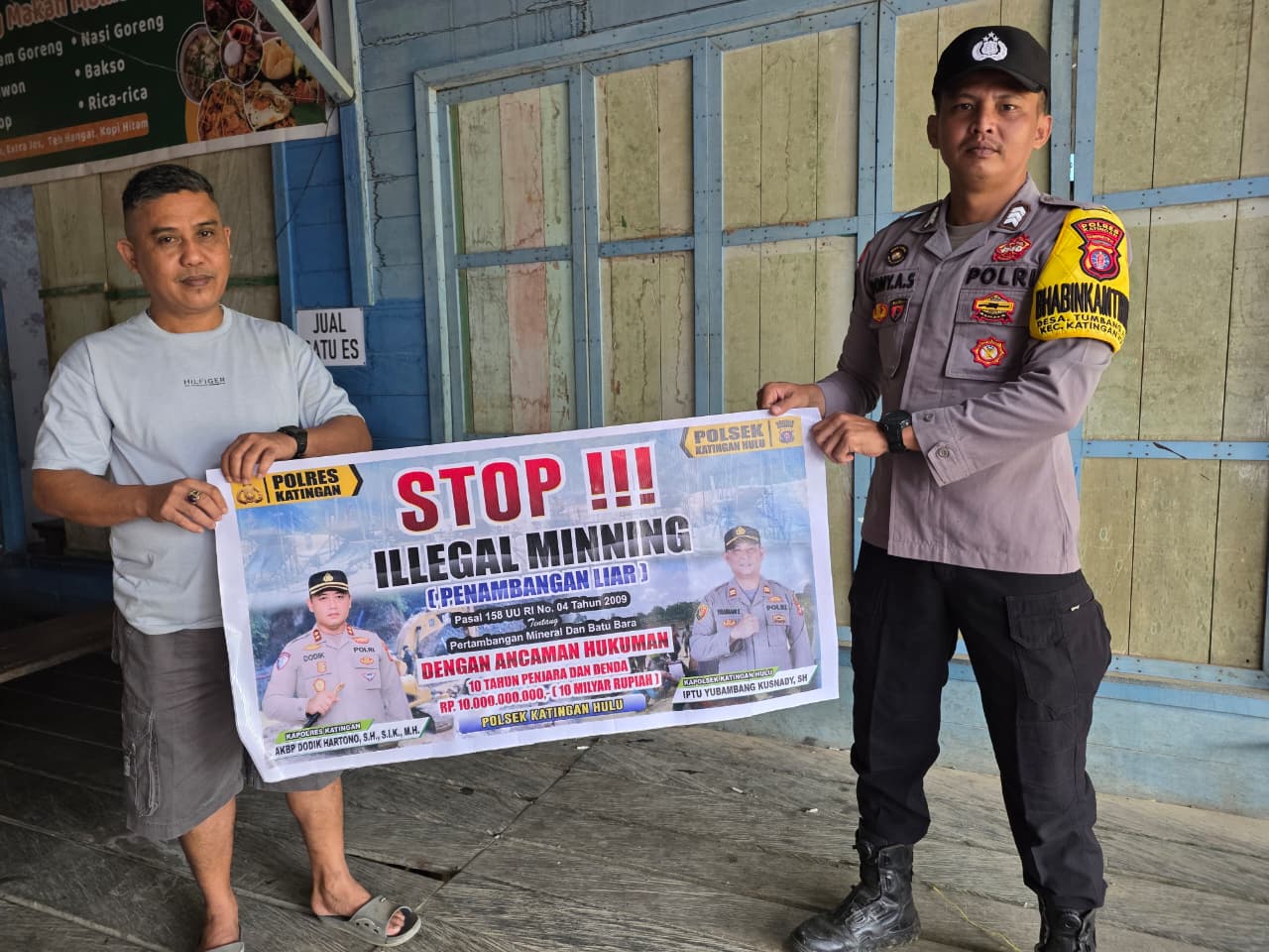 Bhabinkamtibmas Kec. Katingan Hulu dan Bukit Raya Sosialisasi tentang larangan Ilegal Mining.