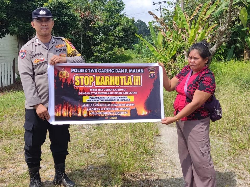 ‎Ciptakan lingkungan sehat Polsek Tws Garing dan Pulau Malan sosialisasi Stop Karhutla.