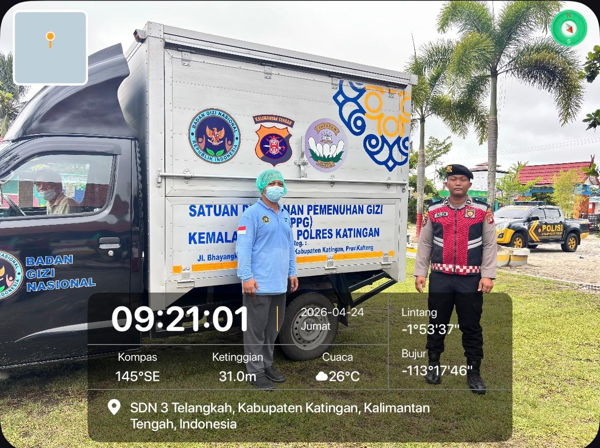 Personel Samapta Laksanakan Pengawasan MBG di Sekolah-Sekolah Kabupaten Katingan.