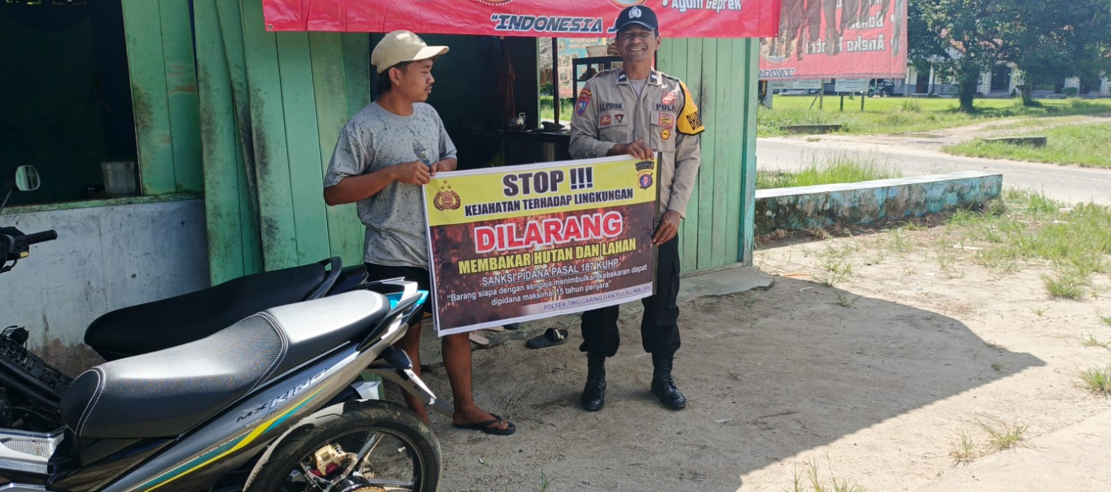 Polsek Tewang Sangalang Garing dan Pulau Malan Imbau Warga Tidak Membuka Lahan Dengan Membakar