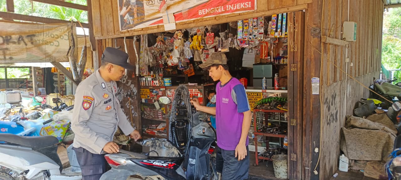 Gandeng Pelaku Usaha Bengkel, Polsek Lamandau Ajak Bersama Jaga Kamtibmas