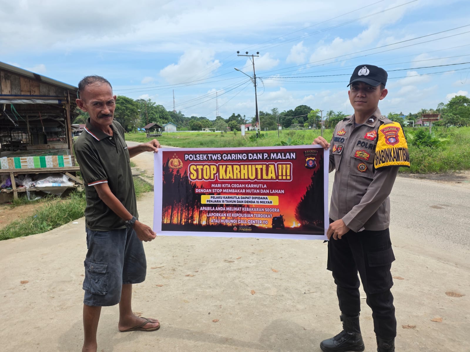 Polsek Tewang Sangalang Garing dan Pulau Malan Imbau Warga Tidak Membuka Lahan Dengan Membakar
