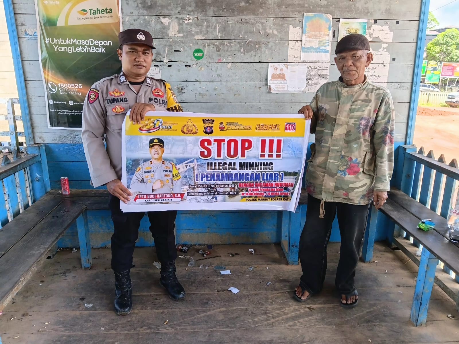BERANTAS PETI, POLSEK MARIKIT SOSIALISASIKAN BAHAYA DAN SANKSI HUKUM TAMBANG ILEGAL DI TUMBANG DAKEI