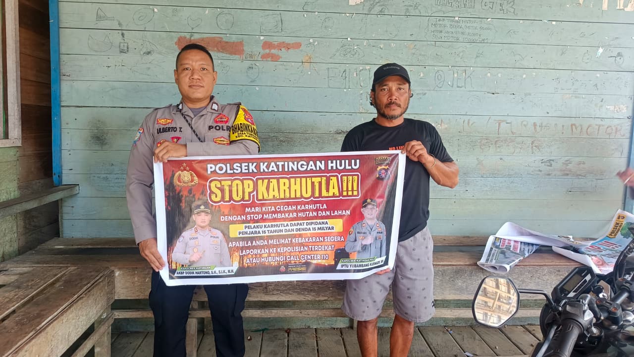 ‎Polsek Katingan Hulu sosialisasi Stop Karhutla.