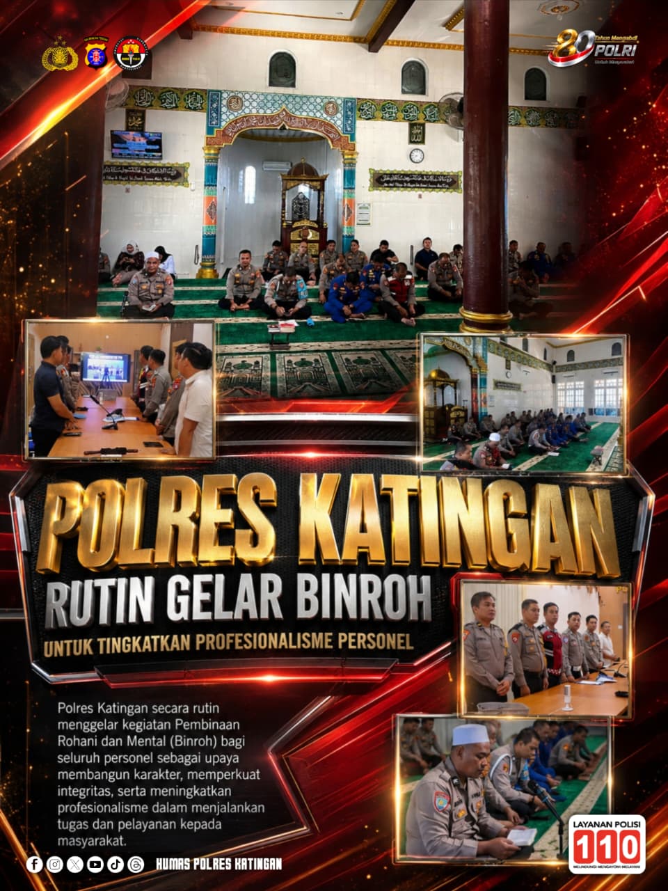 Polres Katingan Rutin Gelar Binroh untuk Tingkatkan Profesionalisme Personel