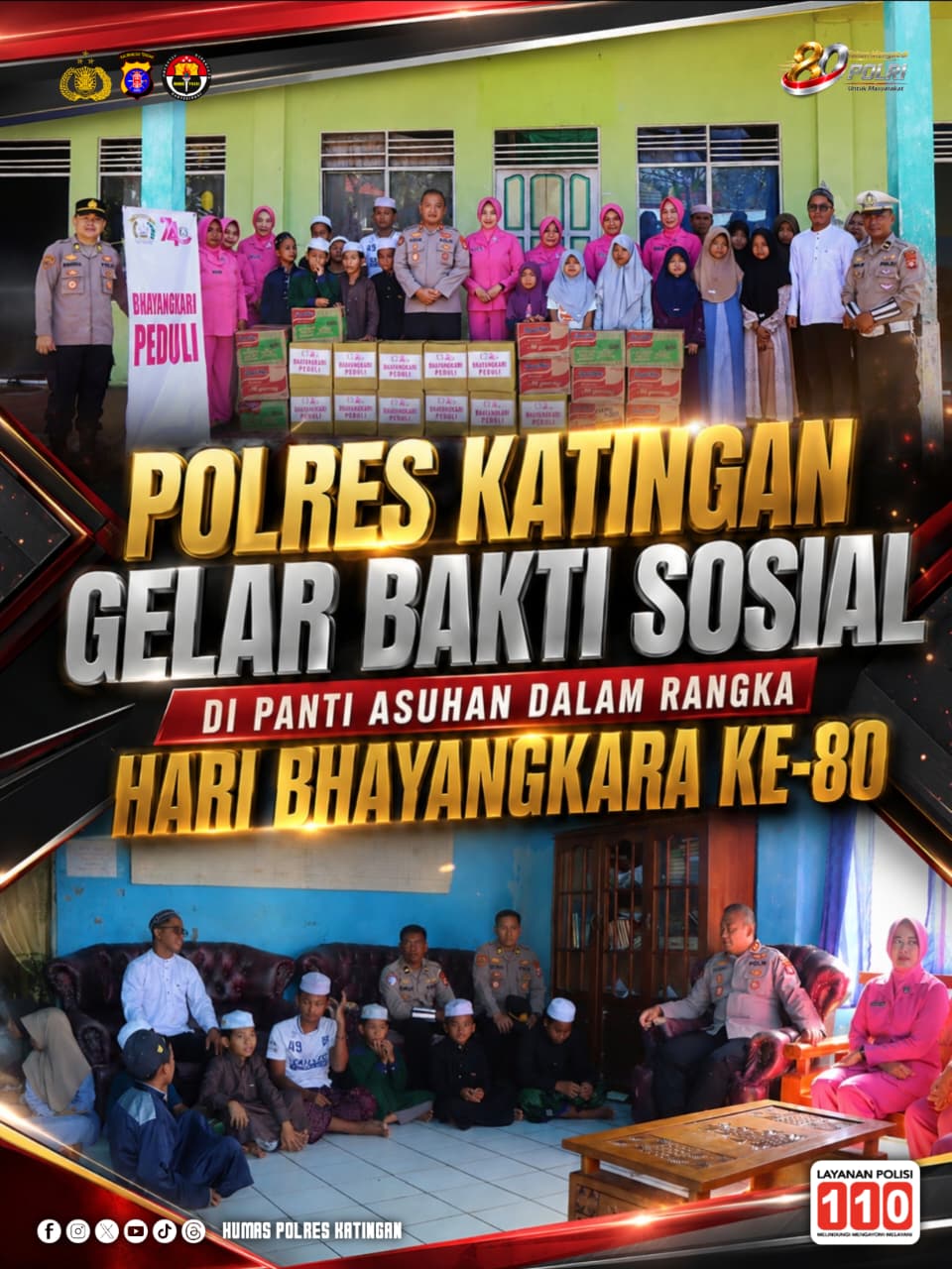 Polres Katingan Gelar Bakti Sosial di Panti Asuhan dalam Rangka Hari Bhayangkara ke-80