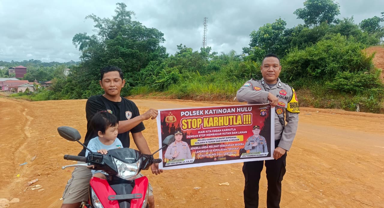 ‎Polsek Katingan Hulu sosialisasi Stop Karhutla.‎