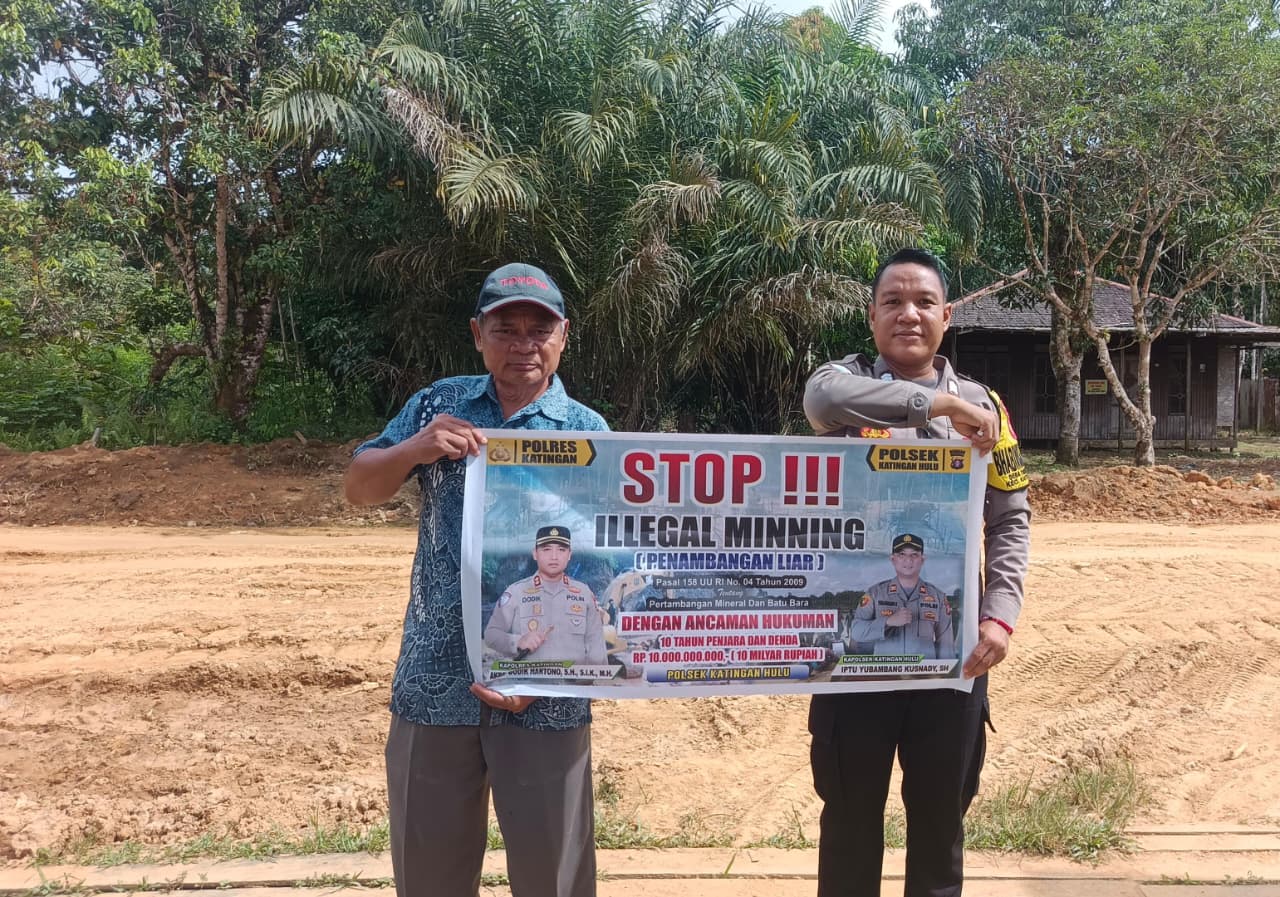 ‎Upaya pencegahan Penambangan Emas Tanpa Ijin (PETI) di Kecamatan Katingan Hulu dan Bukit Raya, Bhabinkamtibmas sosialisasi kepada masyarakat.