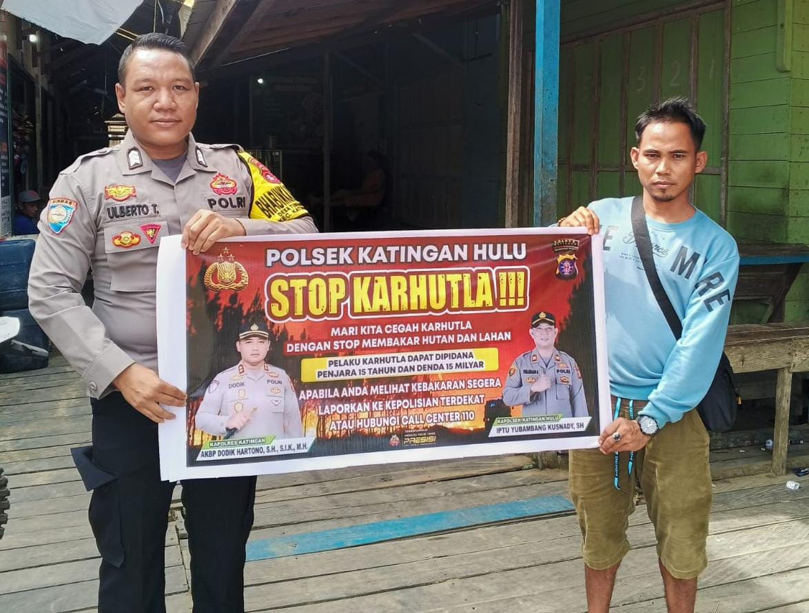 ‎Polsek Katingan Hulu sosialisasi Stop Karhutla.