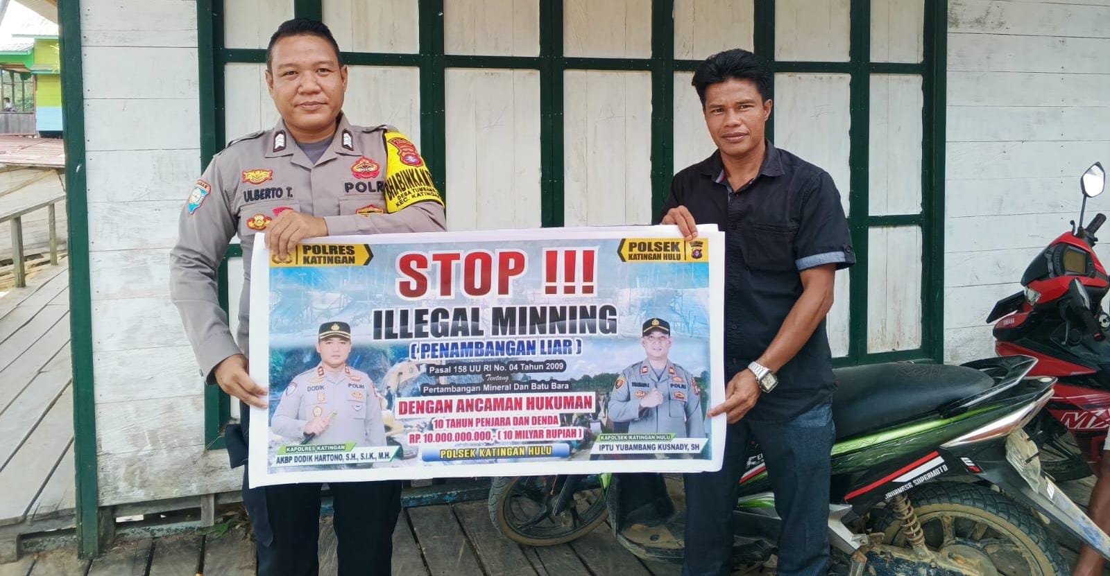 ‎Upaya pencegahan Penambangan Emas Tanpa Ijin (PETI) di Kecamatan Katingan Hulu dan Bukit Raya, Bhabinkamtibmas sosialisasi kepada masyarakat.