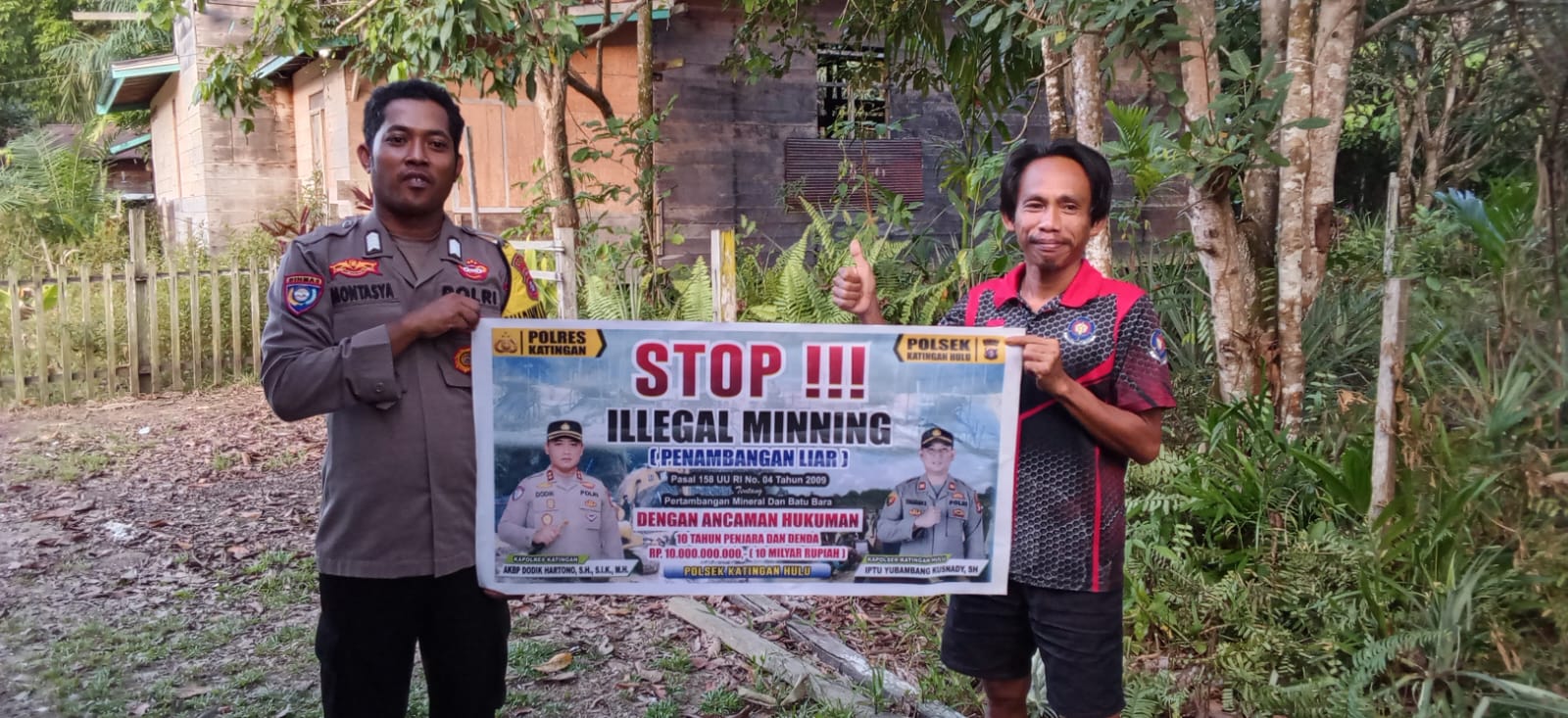 ‎Upaya pencegahan Penambangan Emas Tanpa Ijin (PETI) di Kecamatan Katingan Hulu, Bhabinkamtibmas sosialisasi kepada masyarakat.