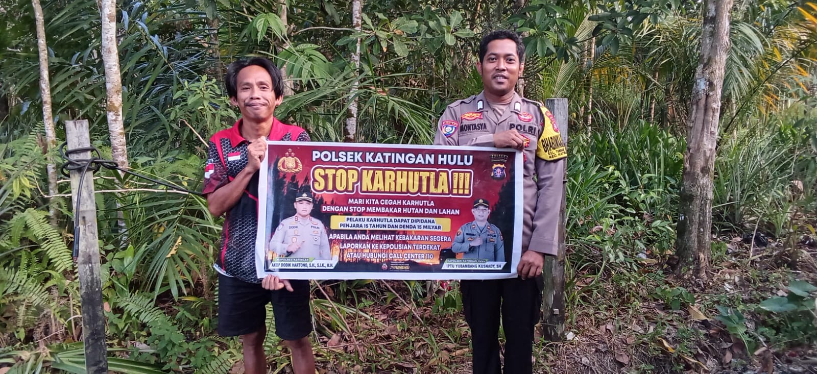 ‎Upaya Pencegahan Kebakaran Hutan dan Lahan di Kecamatan Katingan Hulu, Bhabinkamtibmas sosialisasi kepada masyarakat.