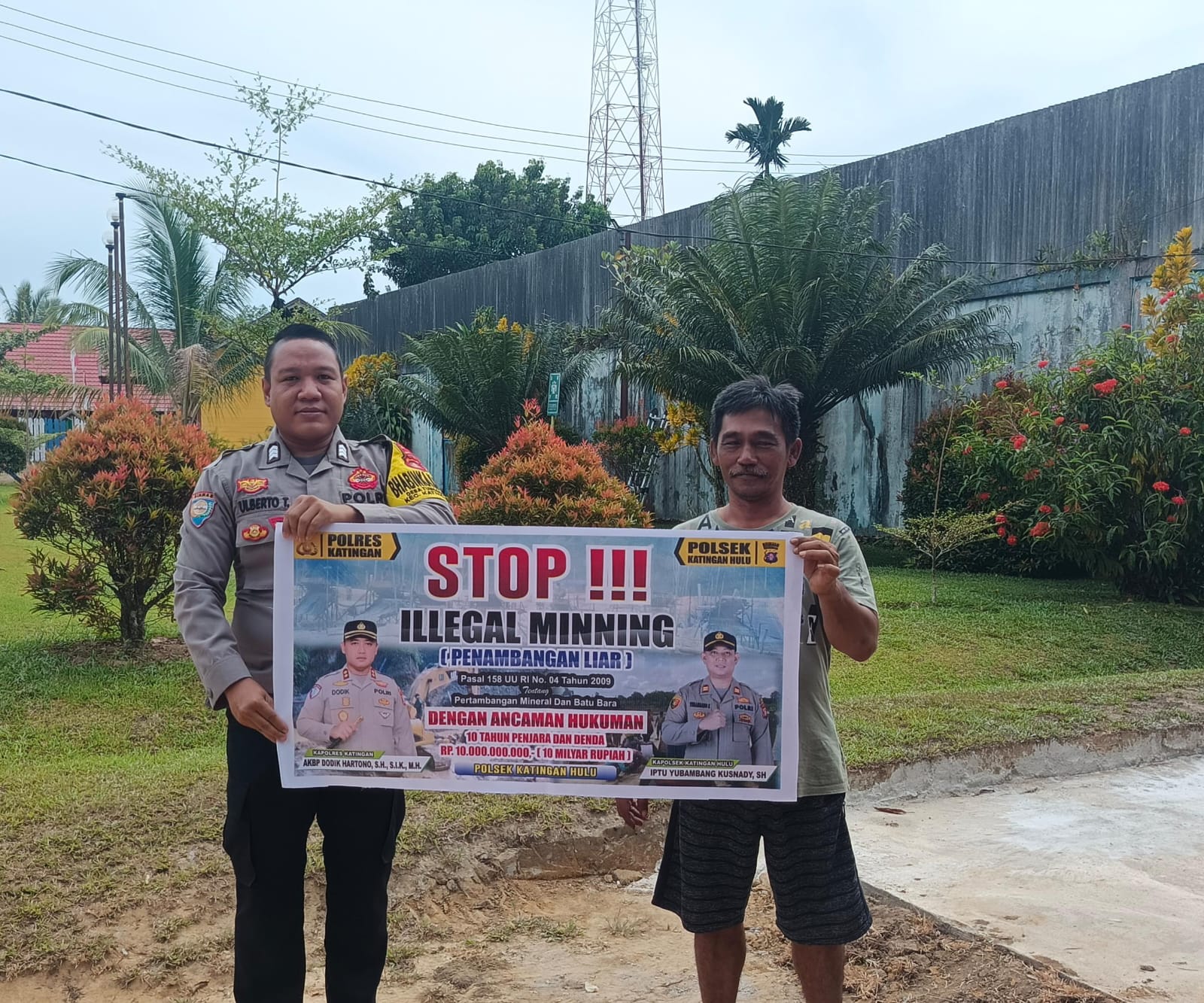 Upaya pencegahan Penambangan Emas Tanpa Ijin (PETI) di Kecamatan Katingan Hulu dan Bukit Raya, Bhabinkamtibmas sosialisasi kepada masyarakat.