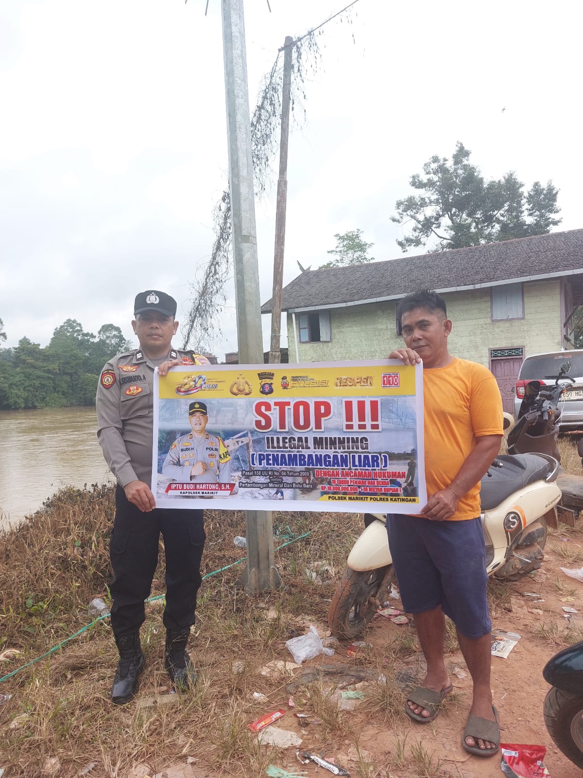 STOP TAMBANG ILEGAL, POLSEK MARIKIT EDUKASI WARGA TUMBANG HIRAN