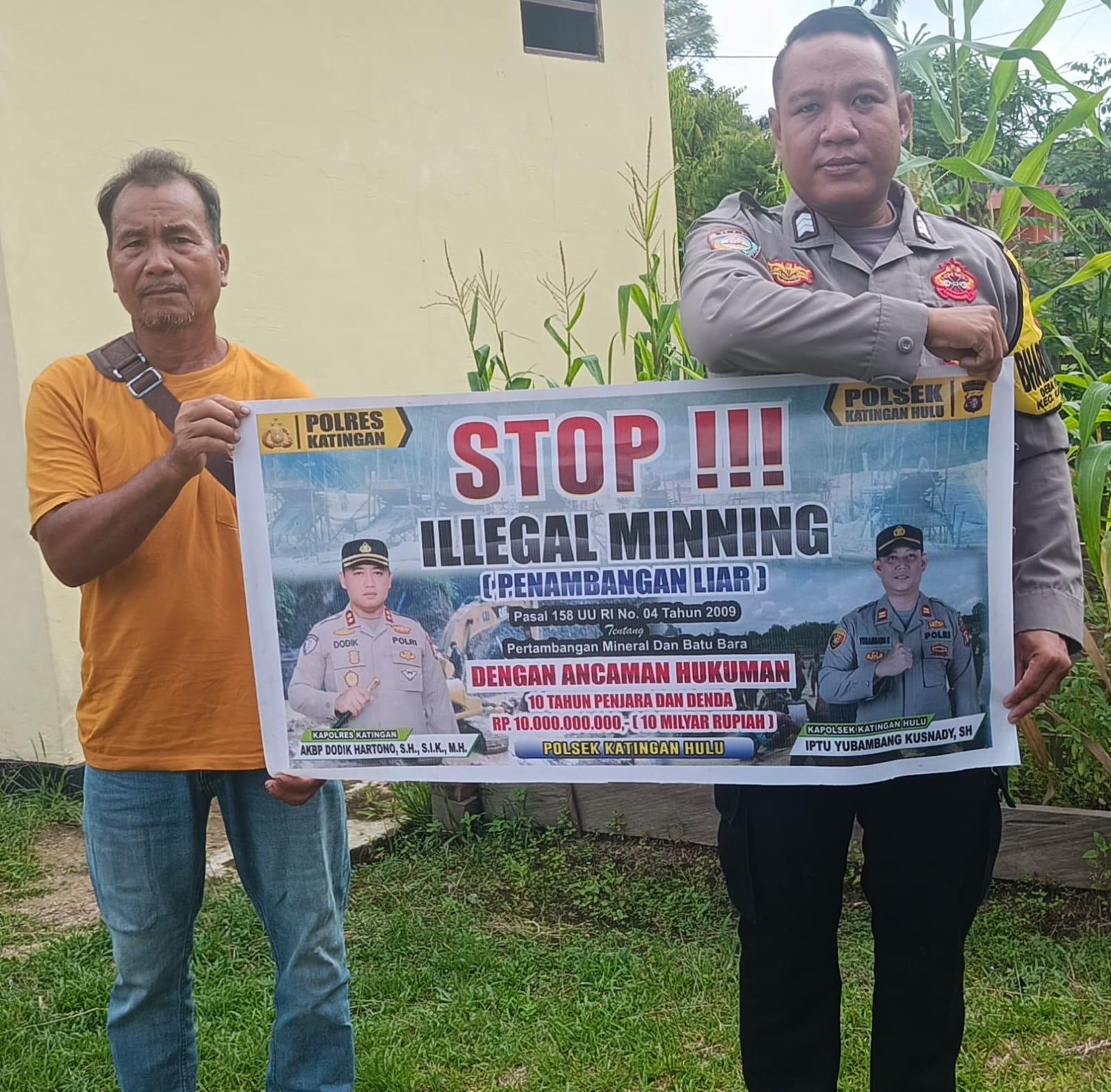 ‎Upaya pencegahan Penambangan Emas Tanpa Ijin (PETI) di Kecamatan Katingan Hulu dan Bukit Raya, Bhabinkamtibmas sosialisasi kepada masyarakat.‎