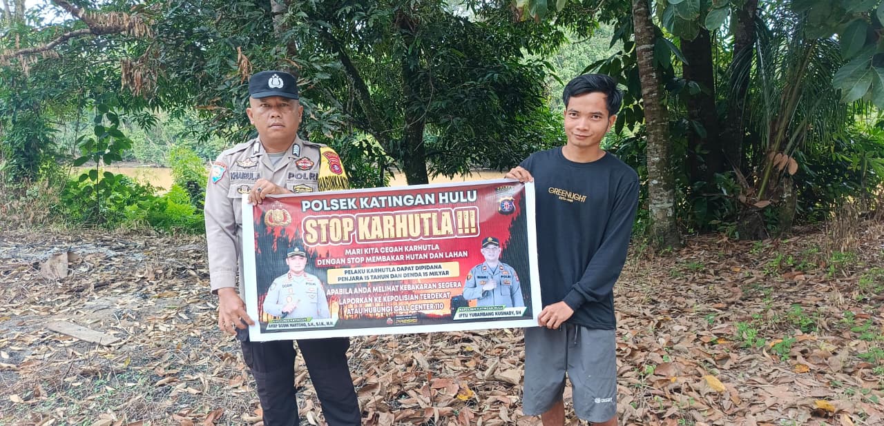 ‎Polsek Katingan Hulu sosialisasi Stop Karhutla.