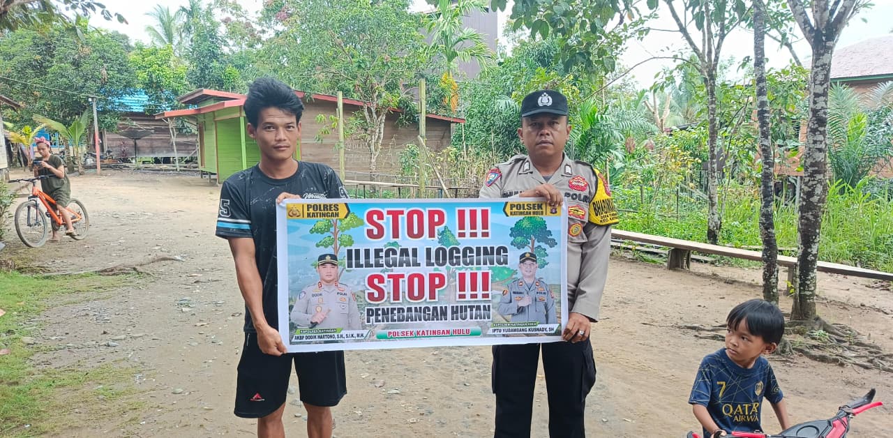 ‎Upaya Pencegahan Penebangan Hutan secara Liar (Ilegal Logging), Bhabinkamtibmas sosialisasi kepada masyarakat.