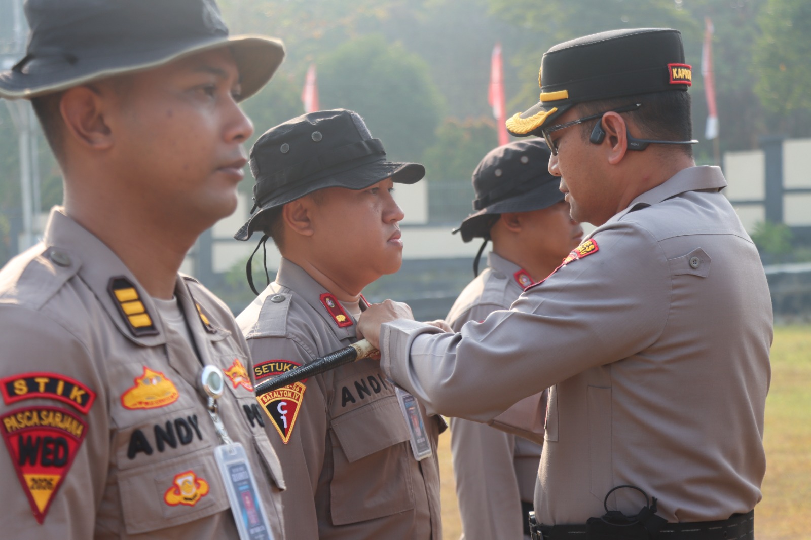 Kapolres Lamandau Pimpin Apel Penerimaan Personel BKO Edukasi Karhutla Lemdiklat Polri