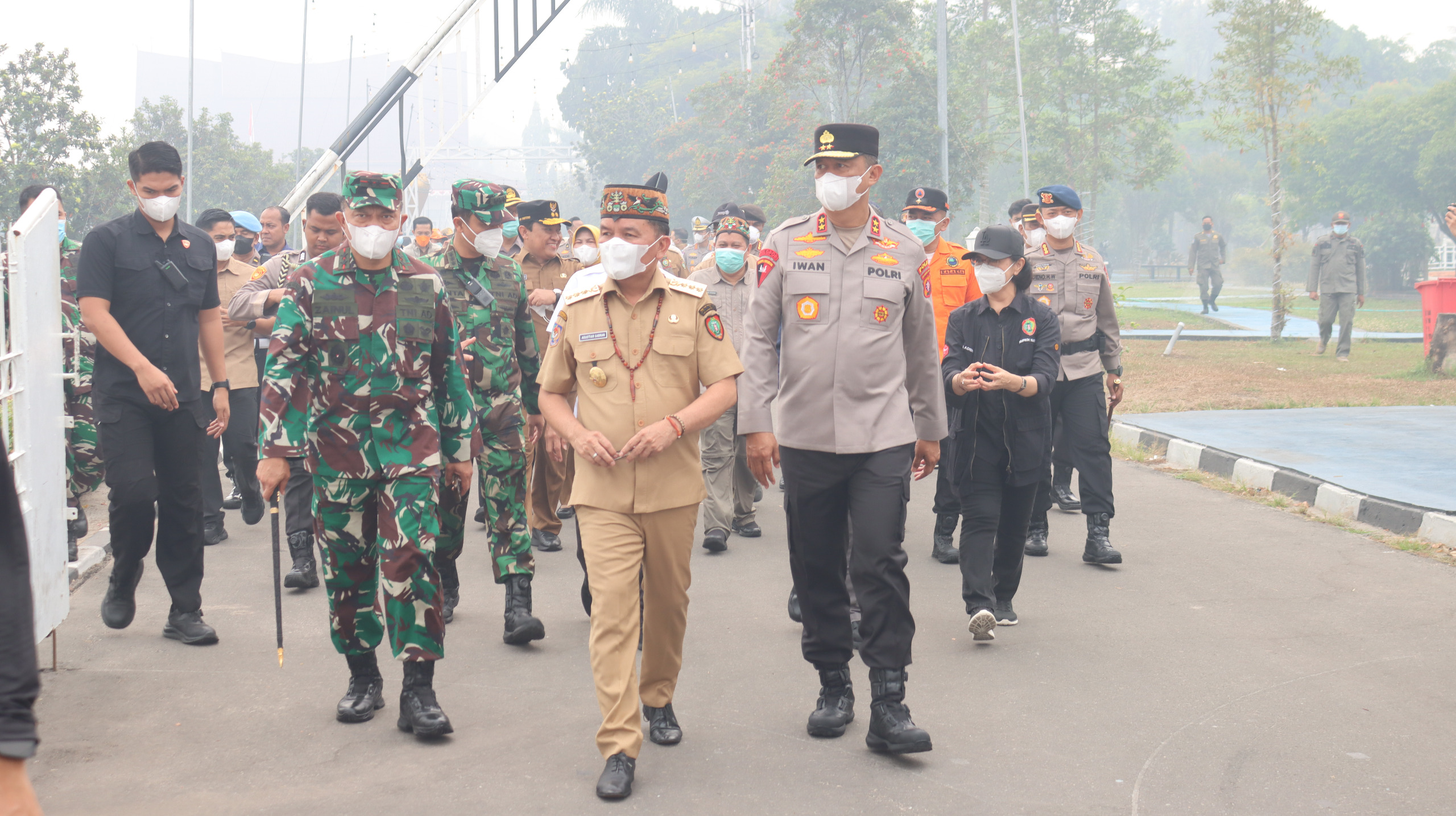 Apel Gabungan Satgas Karhutla di Rumjab Gubernur, Kapolda Kalteng Optimis Karhutla Cepat Teratasi