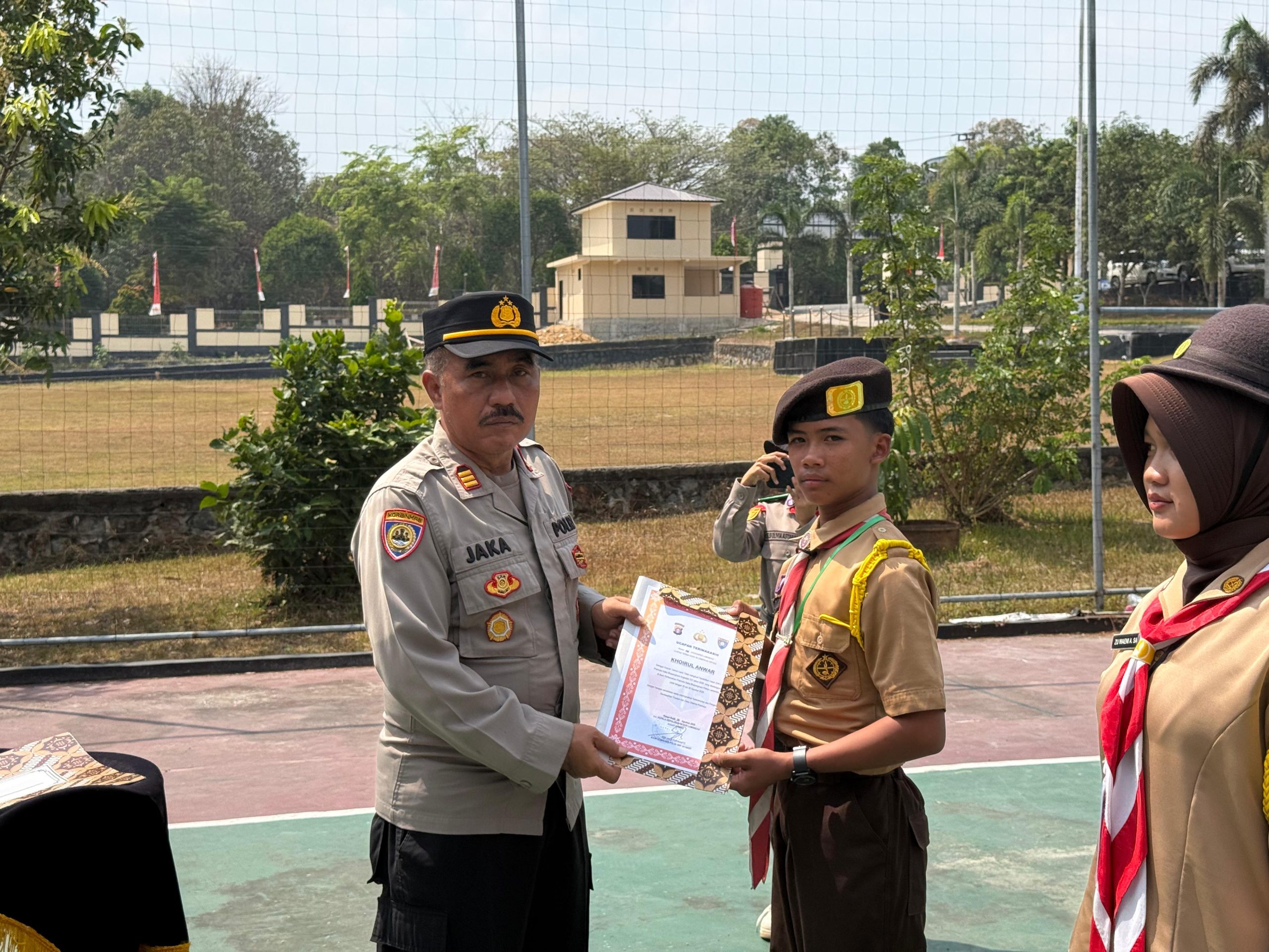 Kasat Binmas Polres Lamandau Pimpin Upacara Penutupan Diksar Saka Bhayangkara