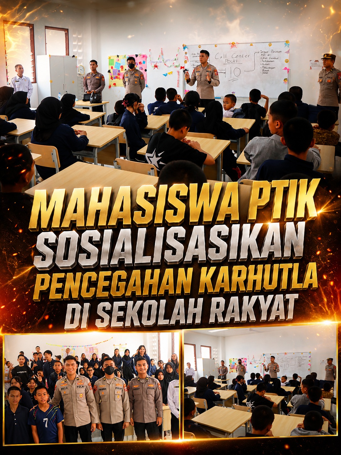 Mahasiswa PTIK Sosialisasikan Pencegahan Karhutla di Sekolah Rakyat