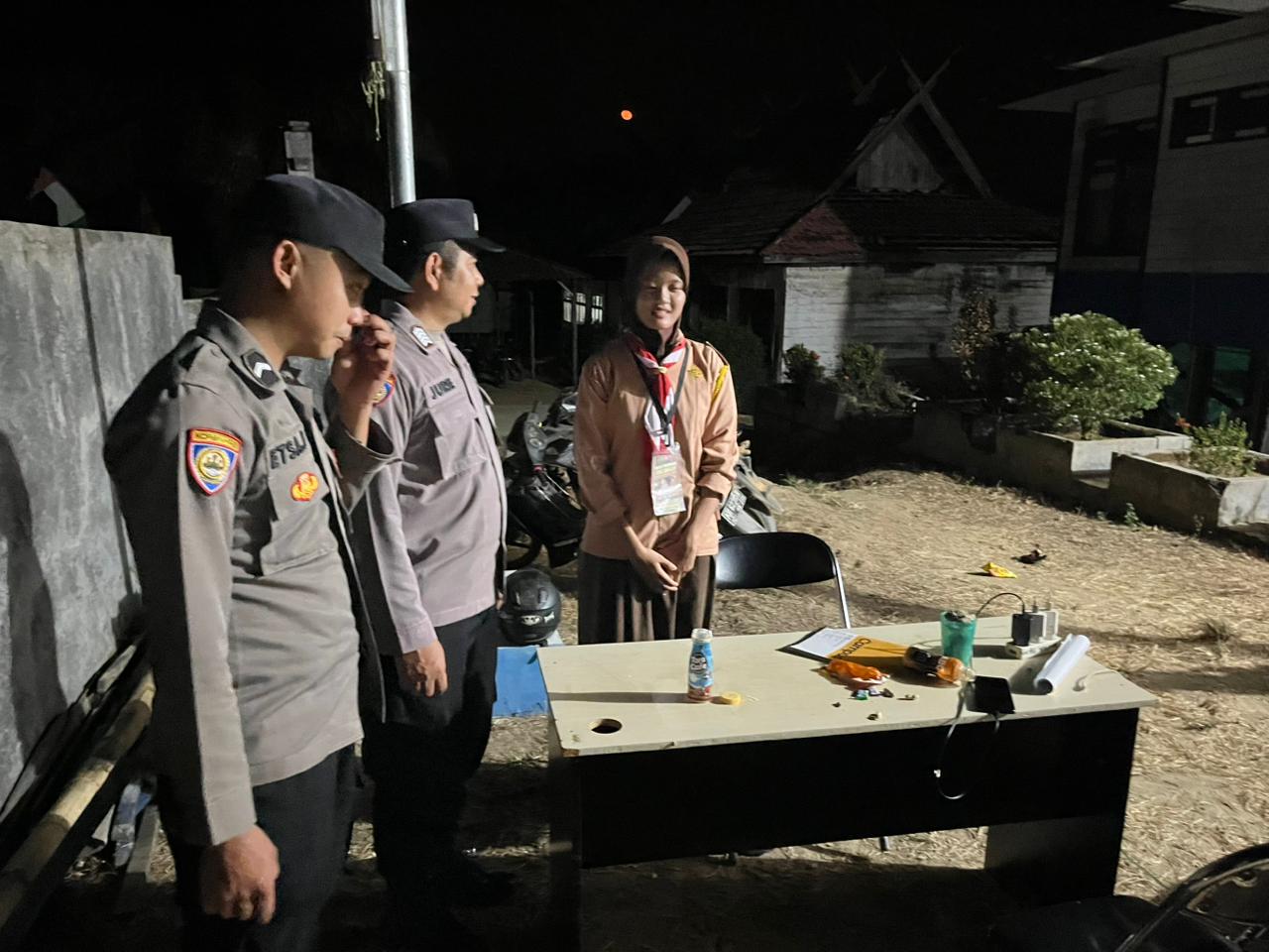 Polsek Lamandau Pantau Kegiatan Kemah Pelajar, Pastikan Keamanan Peserta