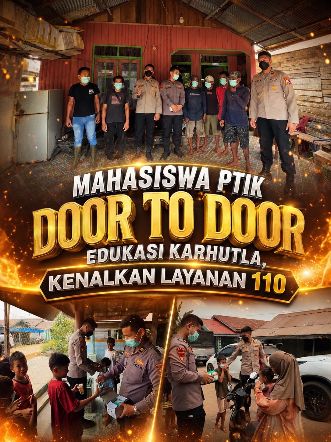 Mahasiswa PTIK Door to Door Edukasi Karhutla, Kenalkan Layanan 110