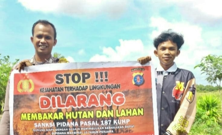 Upaya Pencegahan Karhutla, Bhabinkamtibmas Rutin Himbau Masyarakat tentang Bahaya Karhutla