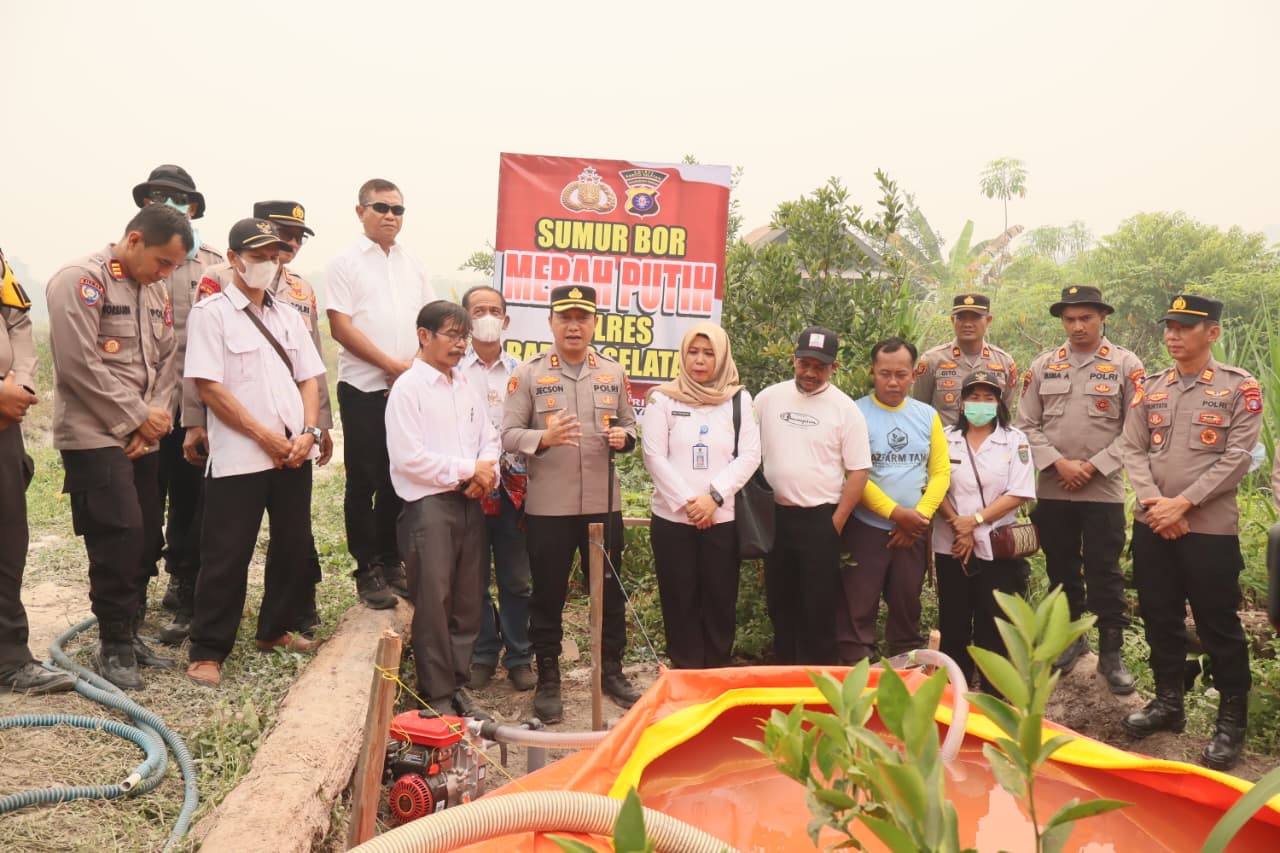 Minim Sumber Air, Polres Barsel Siapkan Dua Sumur Bor Merah Putih Presisi untuk Hadapi Karhutla di Desa Pamangka dan Desa Tetei Lanan