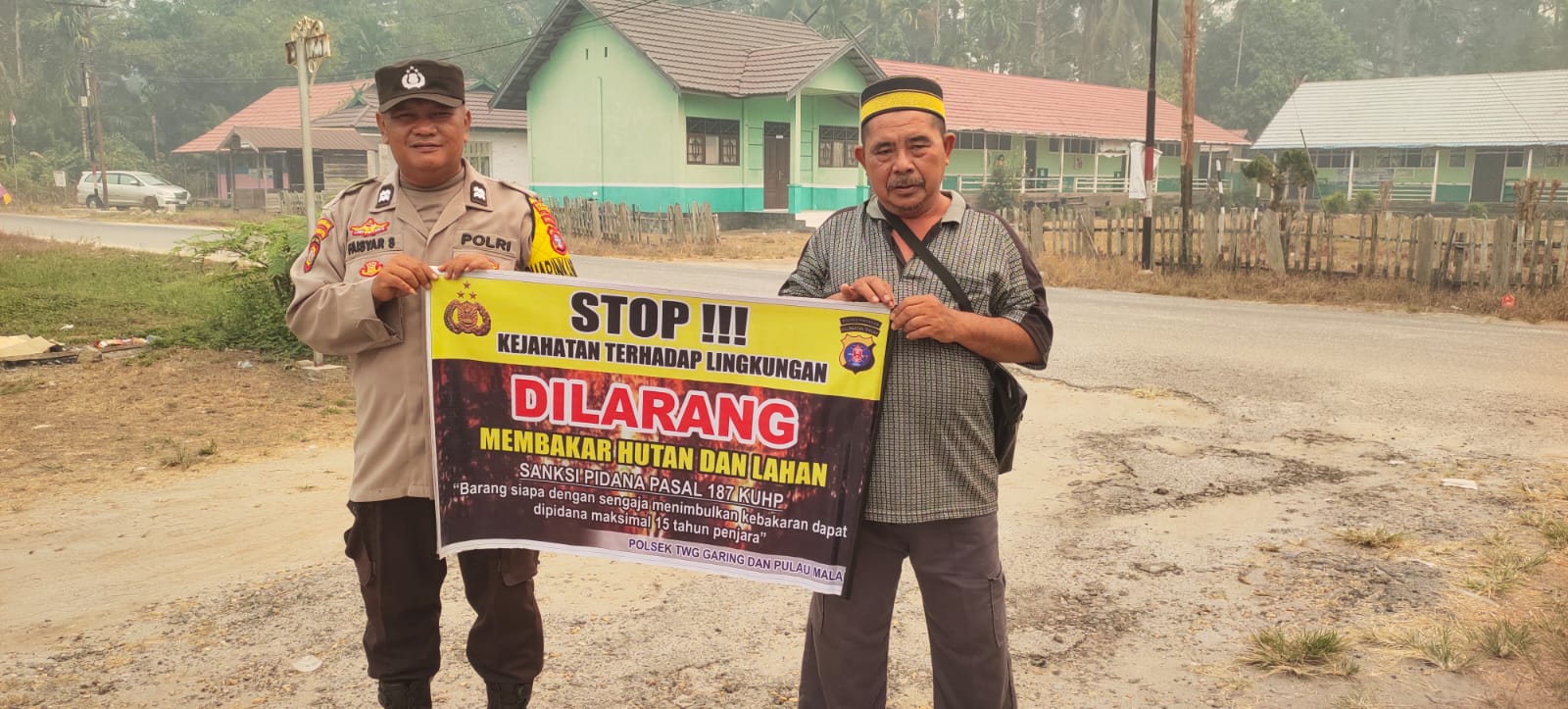 Polsek Tewang Sangalang Garing dan Pulau Malan Imbau Warga Tidak Membuka Lahan Dengan Membakar