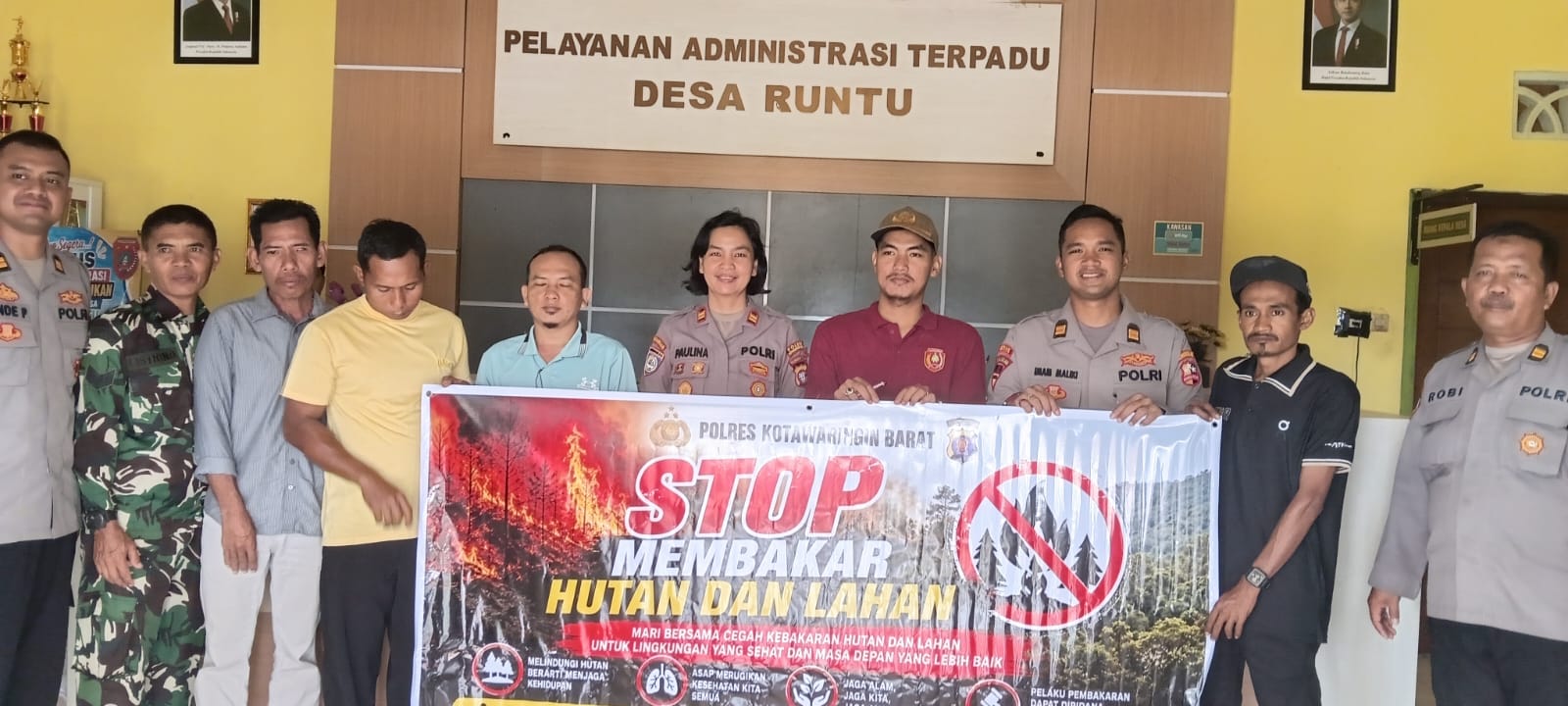 Turun ke Desa Runtu, STIK dan Polres Kobar Edukasi Warga Sekaligus Cek Lahan Terbakar
