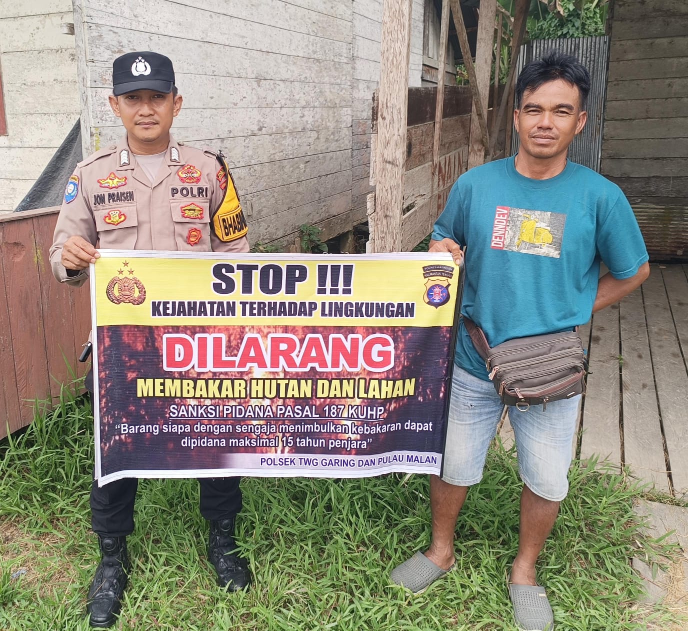 Polsek Tewang Sangalang Garing dan Pulau Malan Imbau Warga Tidak Membuka Lahan Dengan Membakar