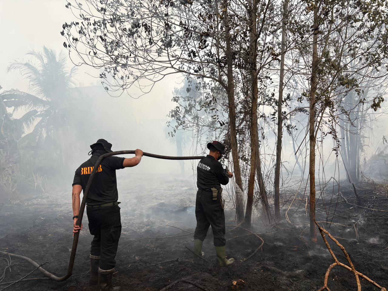 Respons Cepat Karhutla, Tim Bravo 6 Lakukan Pemadaman di Jalan Dulin Kandang