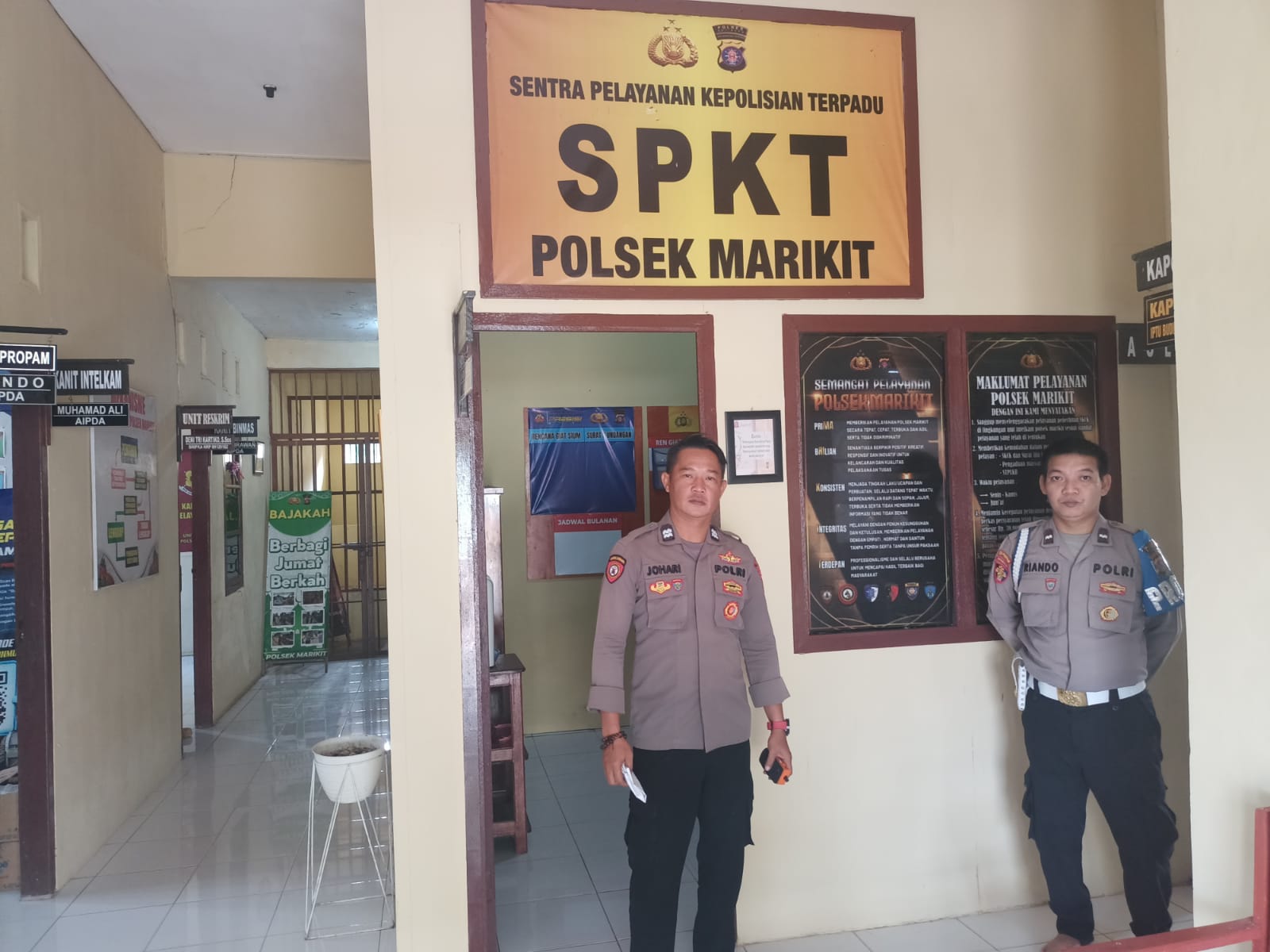 Polsek Marikit Menjaga Standar Pelayanan di Setiap Pergantian Waktu