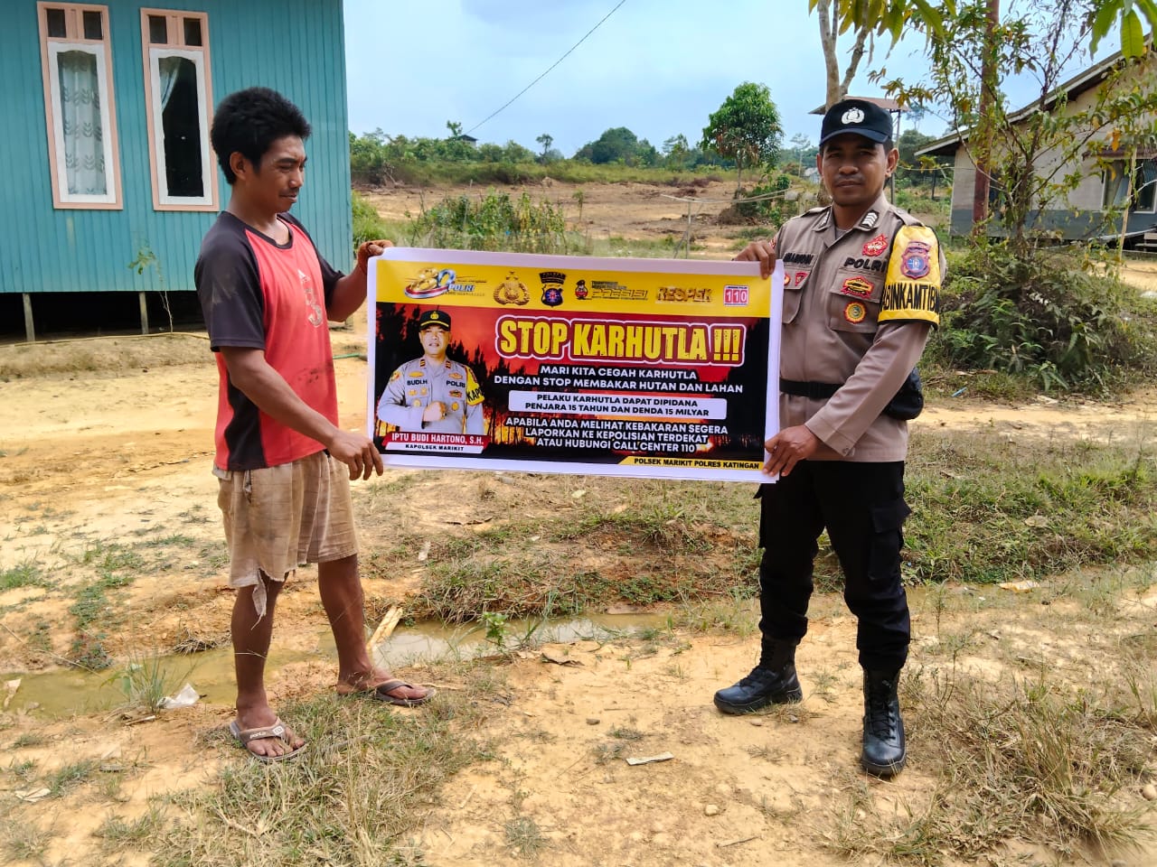 Dengan Sepenuh Hati, Bhabinkamtibmas Polsek Marikit Turun ke Masyarakat Cegah Kebakaran Hutan dan Lahan