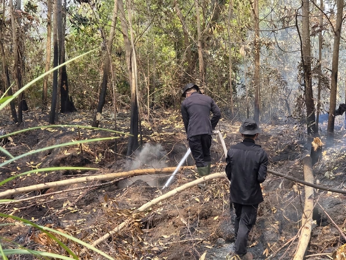 Cegah Api Kembali Menyala, Tim Bravo 3 Lakukan Pembasahan dan Pendinginan di Jalan Manduhara