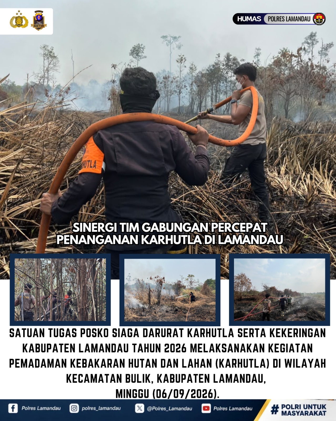 Sinergi Tim Gabungan Percepat Penanganan Karhutla di Lamandau