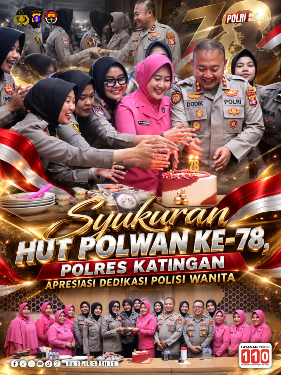 Syukuran HUT Polwan ke-78, Polres Katingan Apresiasi Dedikasi Polisi Wanita