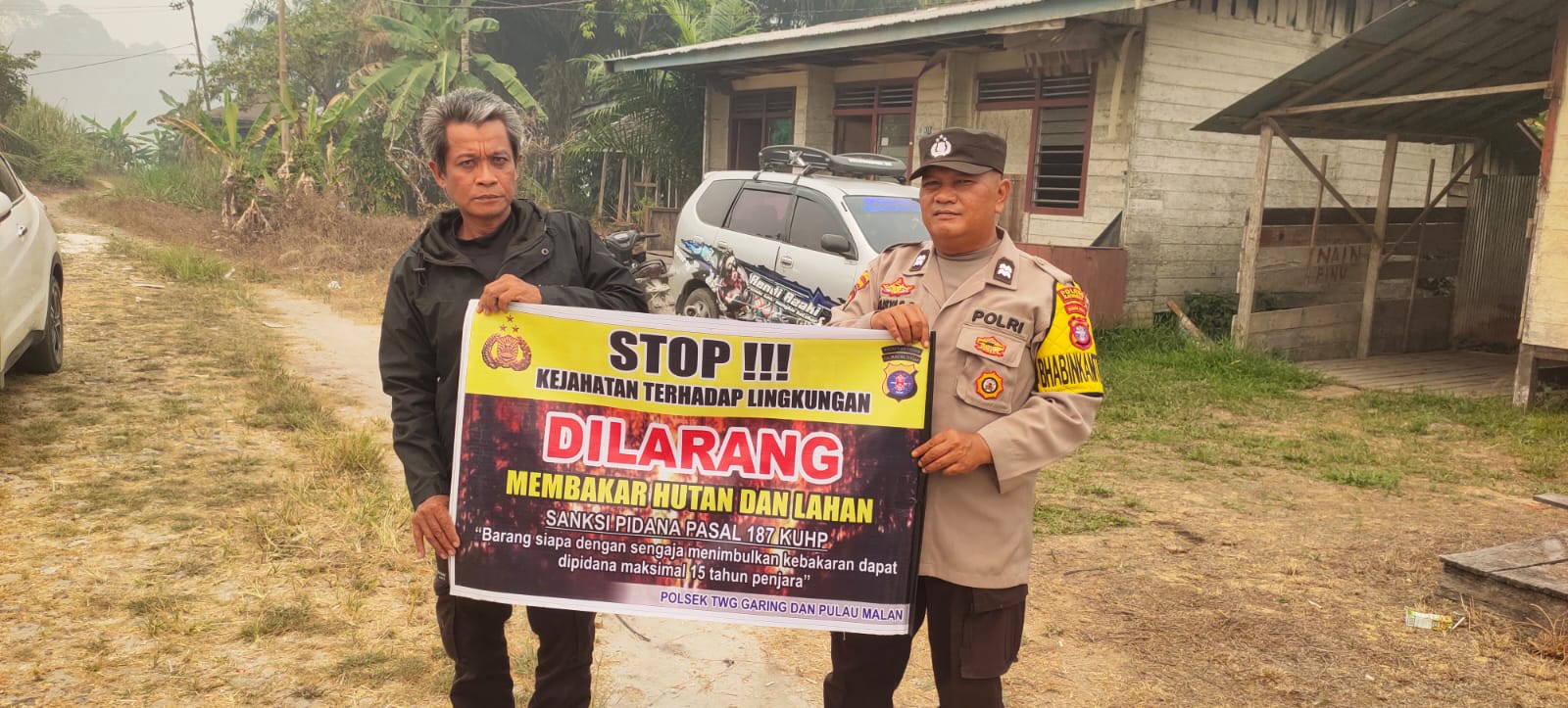 Polsek Tewang Sangalang Garing dan Pulau Malan Imbau Warga Tidak Membuka Lahan Dengan Membakar