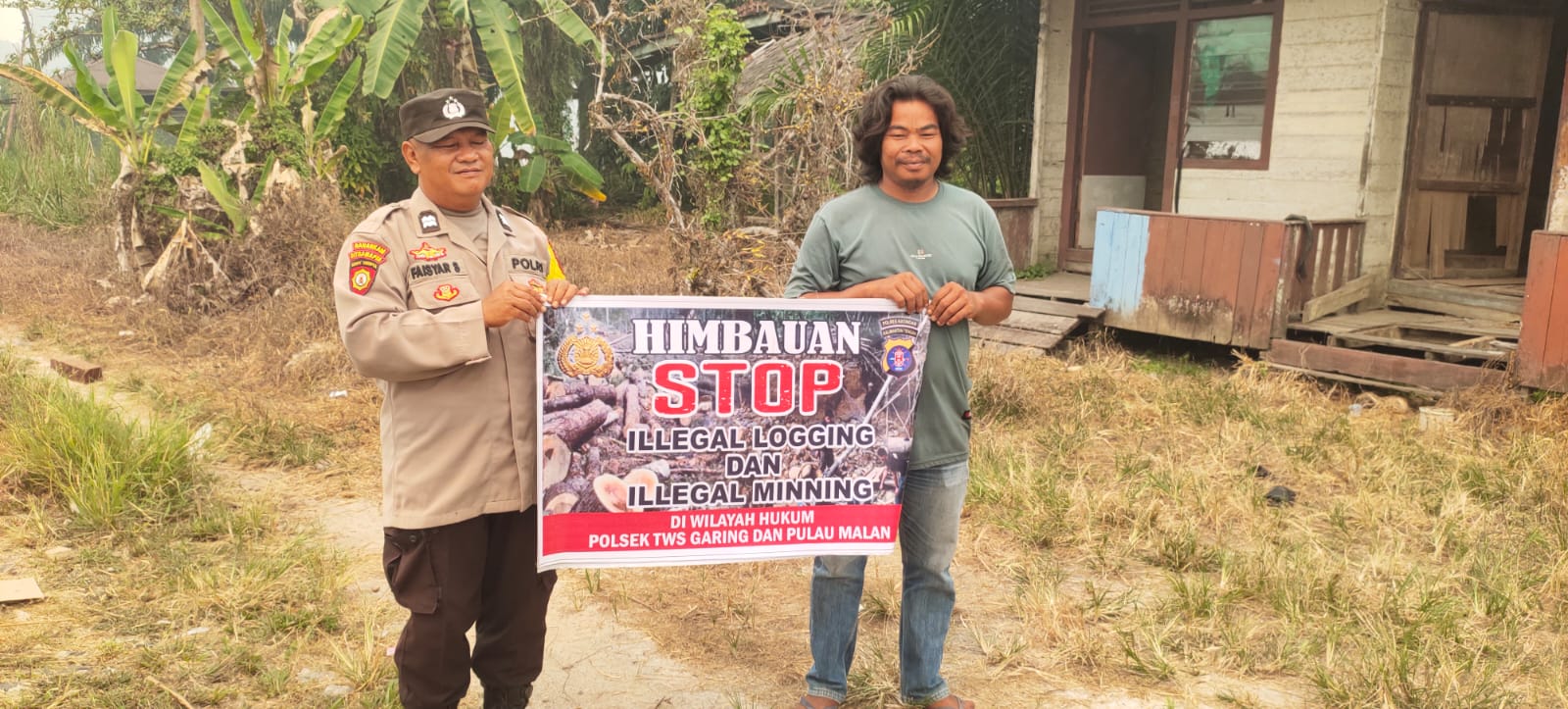 Polsek Tewang Sangalang Garing dan Pulau Malan Minta Warga Tidak Melakukan Aktivitas Ilegal Logging dan Ilegal Minning