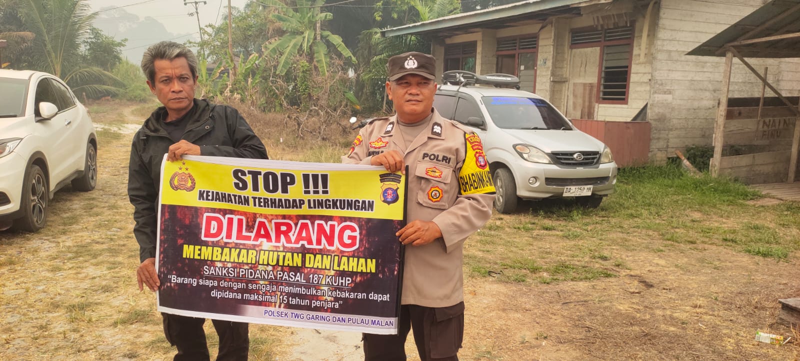 Polsek Tewang Sangalang Garing dan Pulau Malan Imbau Warga Tidak Membuka Lahan Dengan Membakar
