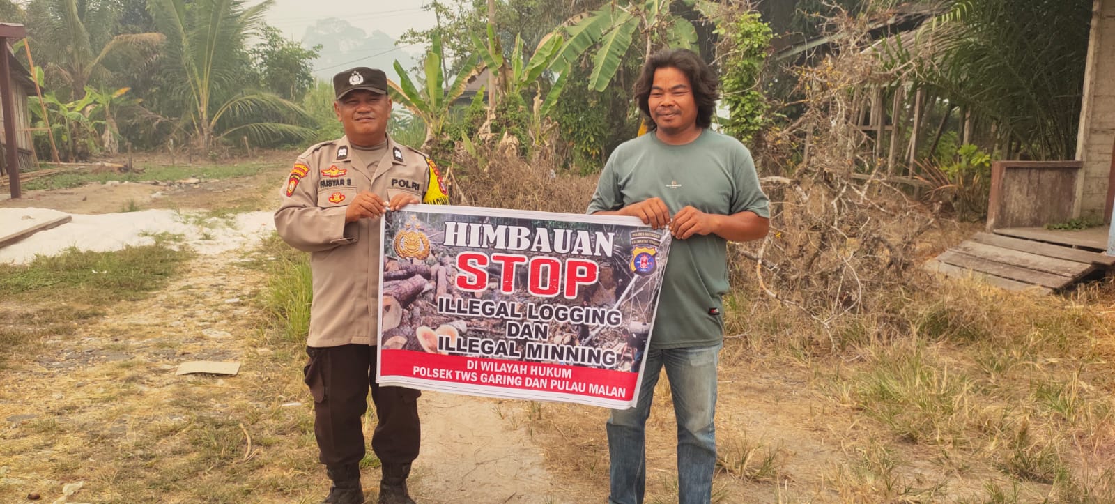 Polsek Tewang Sangalang Garing dan Pulau Malan Minta Warga Tidak Melakukan Aktivitas Ilegal Logging dan Ilegal Minning