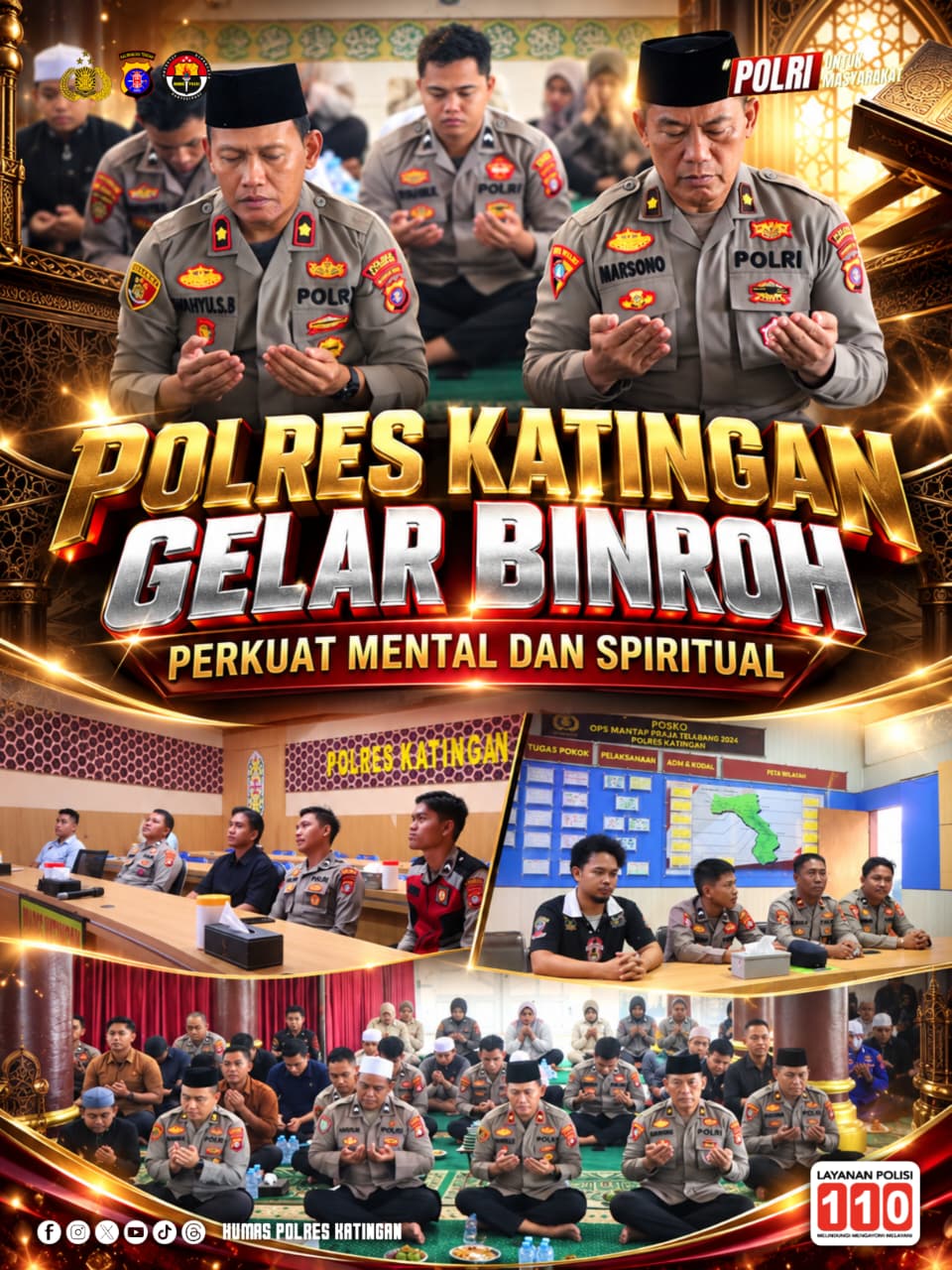 Polres Katingan Gelar Binroh, Perkuat Mental dan Spiritual