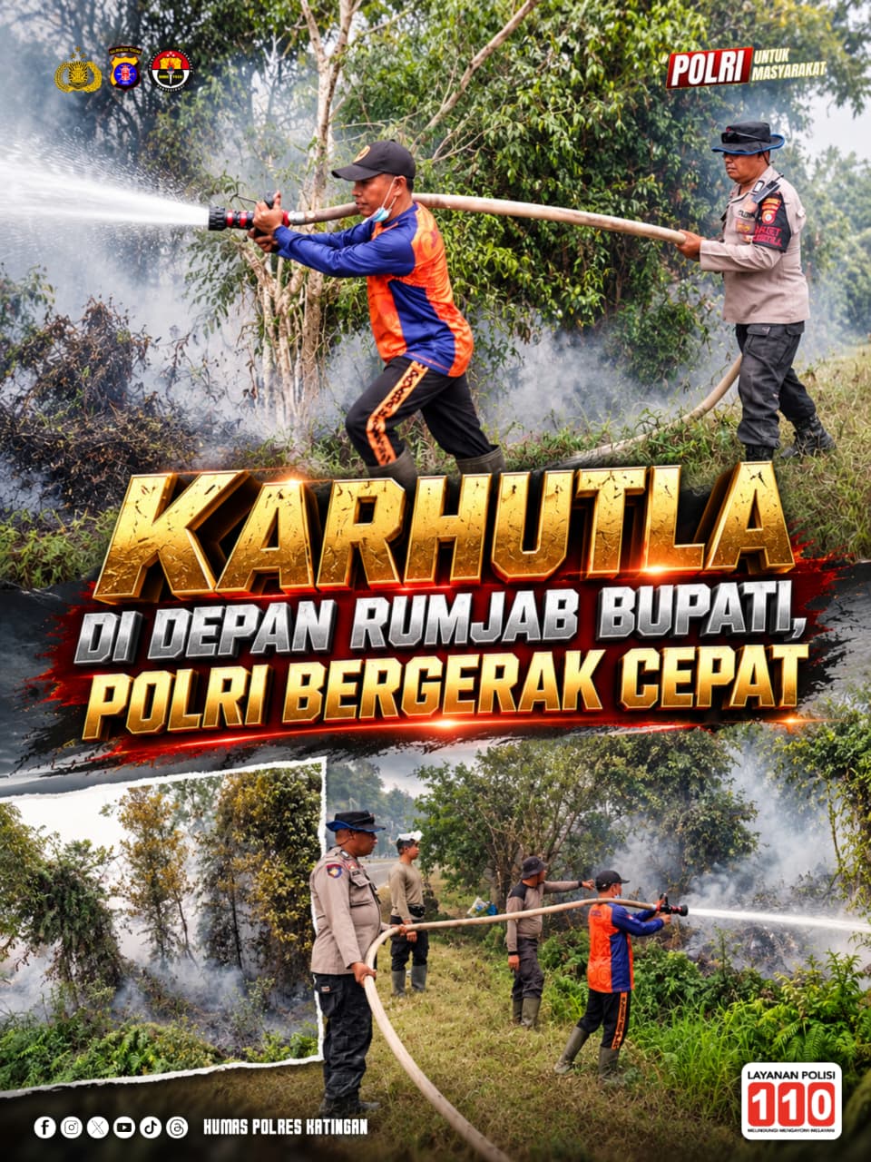 Karhutla di Depan Rumjab Bupati, Polri Bergerak Cepat