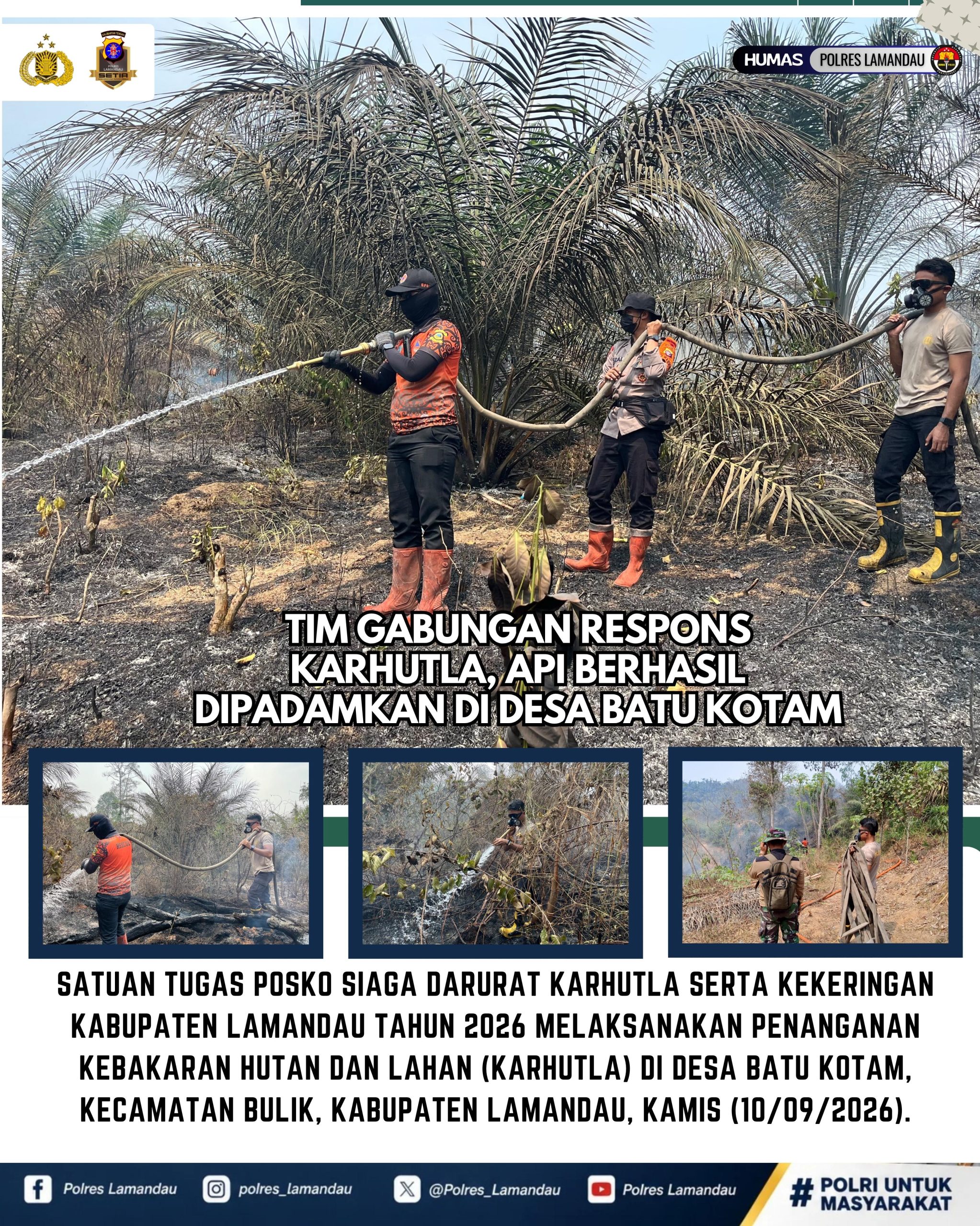 Tim Gabungan Respons Karhutla, Api Berhasil Dipadamkan di Desa Batu Kotam