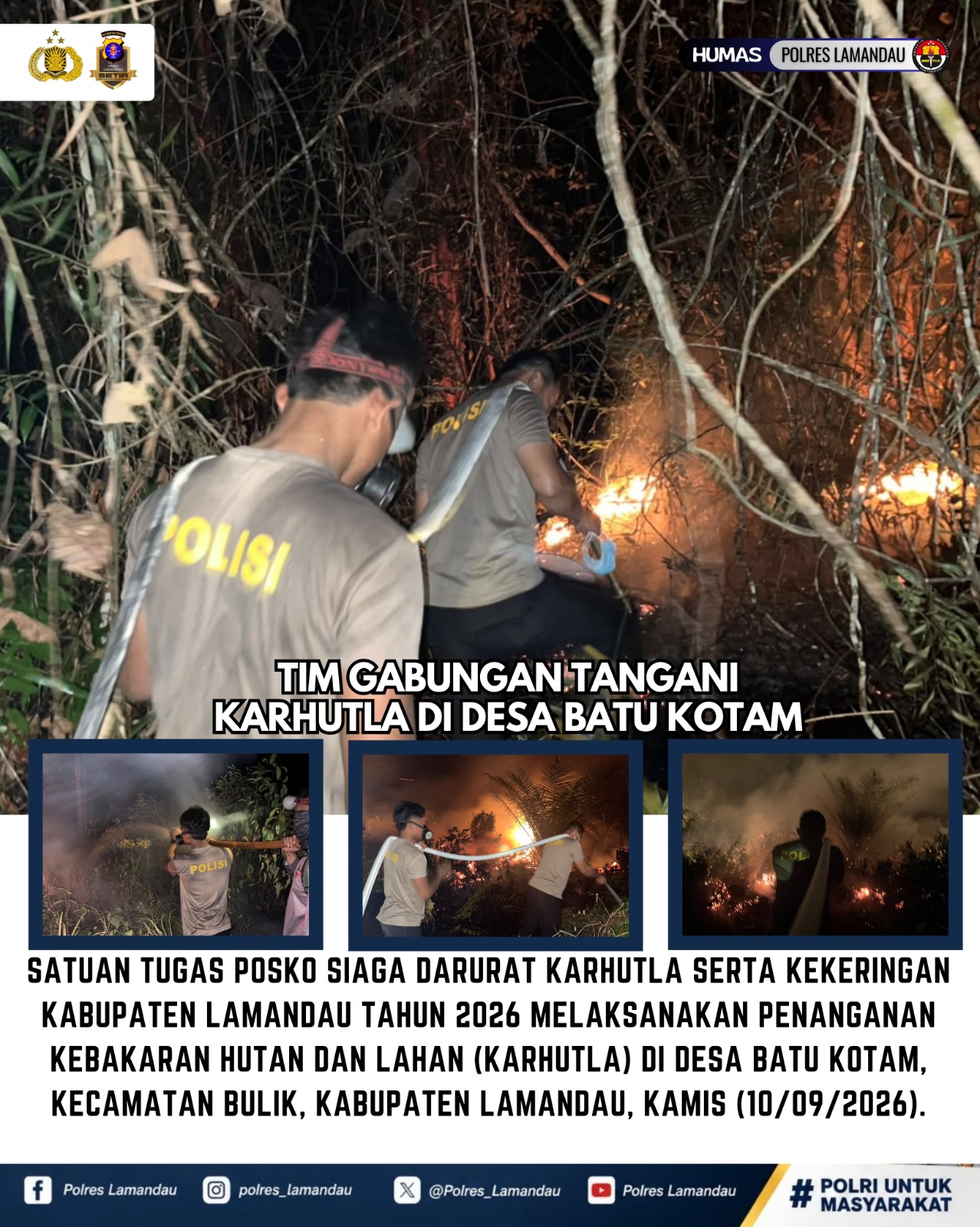 Tim Gabungan Tangani Karhutla di Desa Batu Kotam