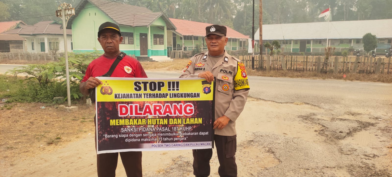 Polsek Tewang Sangalang Garing dan Pulau Malan Imbau Warga Tidak Membuka Lahan Dengan Membakar