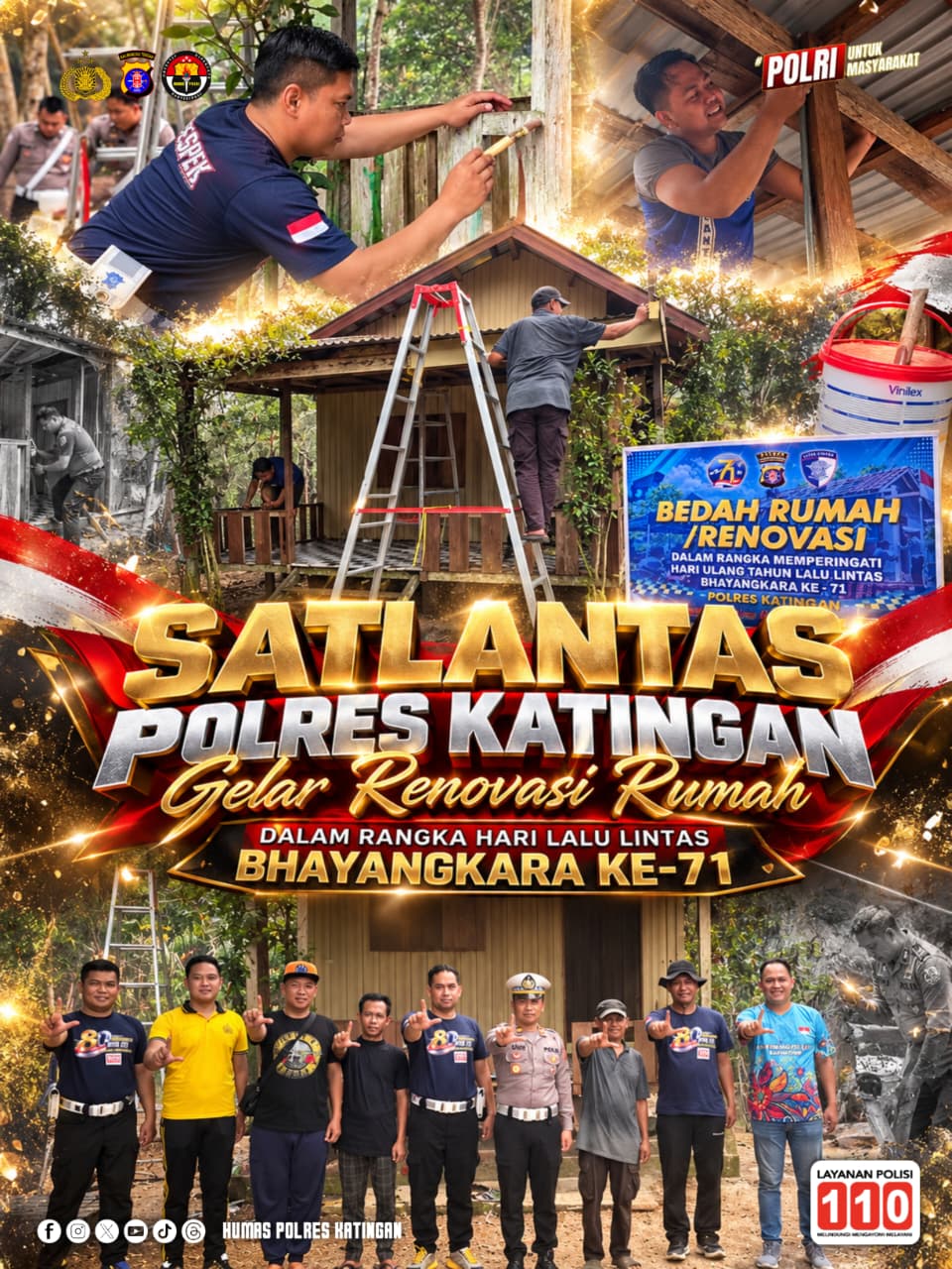 Satlantas Polres Katingan Gelar Renovasi Rumah dalam Rangka Hari Lalu Lintas Bhayangkara ke-71