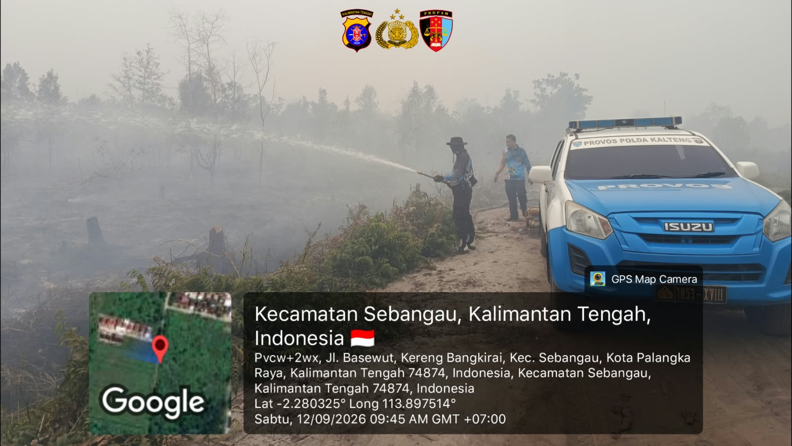 Kesiapsiagaan Tanpa Henti, Satgas Karhutla Bidpropam Polda Kalteng Jinakkan Api di Kawasan Kereng Bangkirai